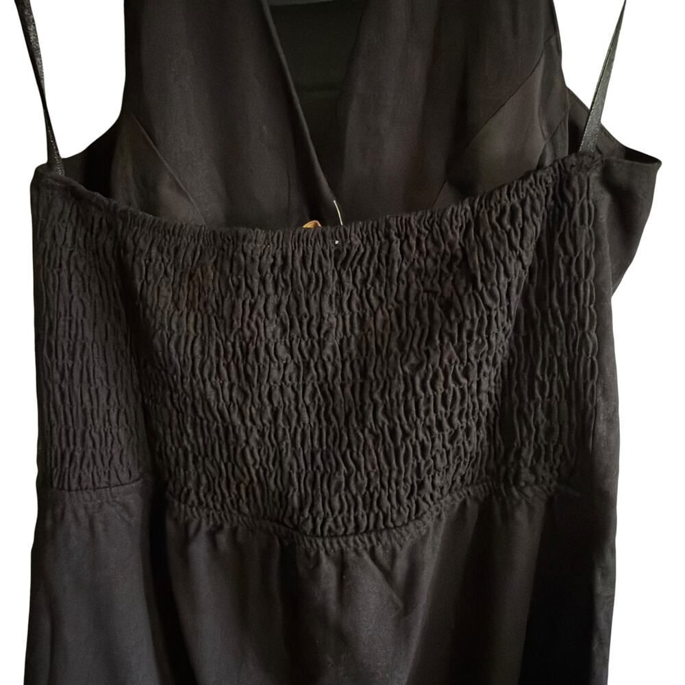 Monteau Los Angeles Black Linen Blend Halter Dress Size Medium NWOT - Picture 5 of 8